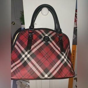 Giani Bernini Red and blk plaid purse from Macy's with Blk GB wallet.